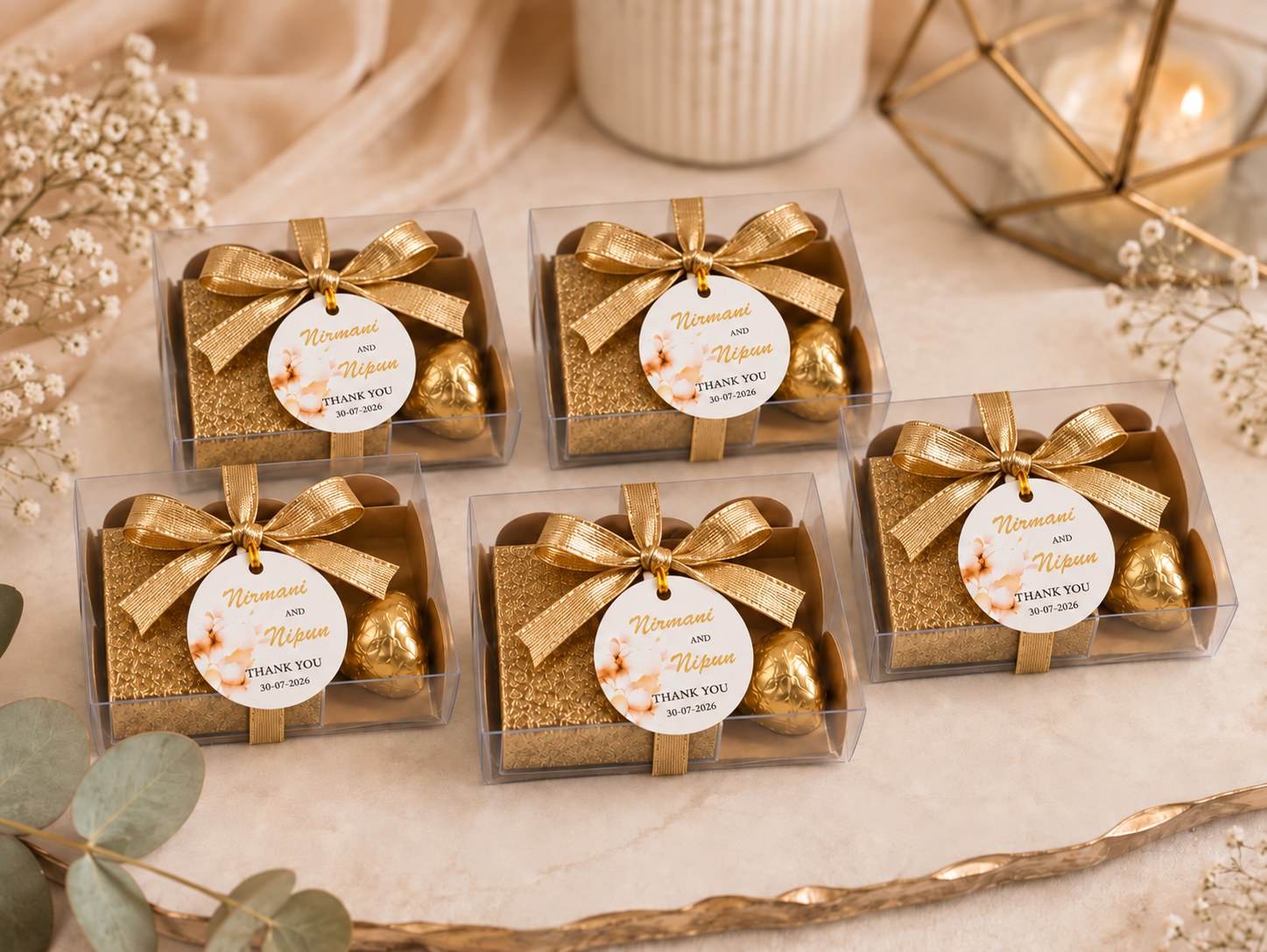 Wedding Favor Box With Ribbon